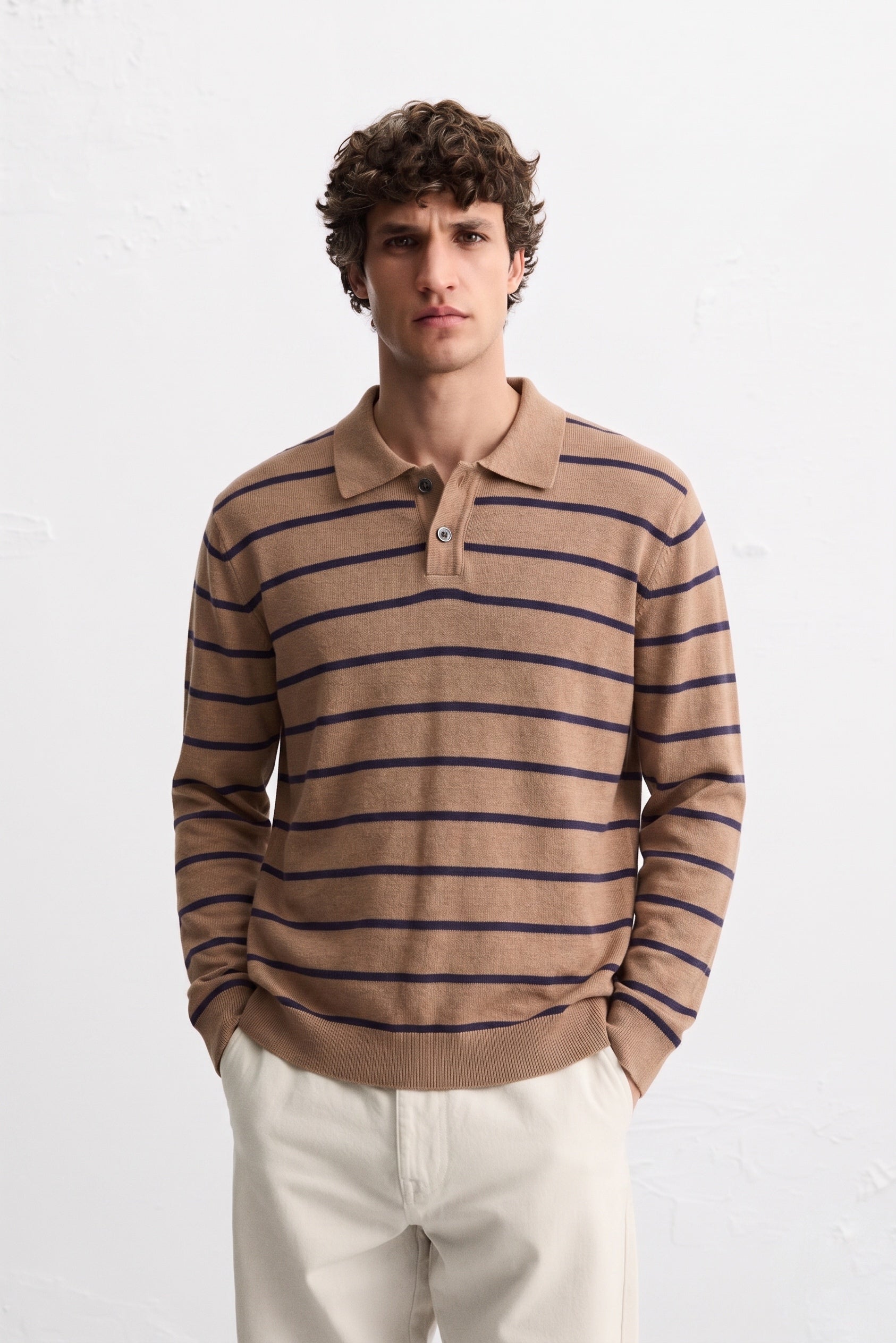 STRIPED POLO KNIT