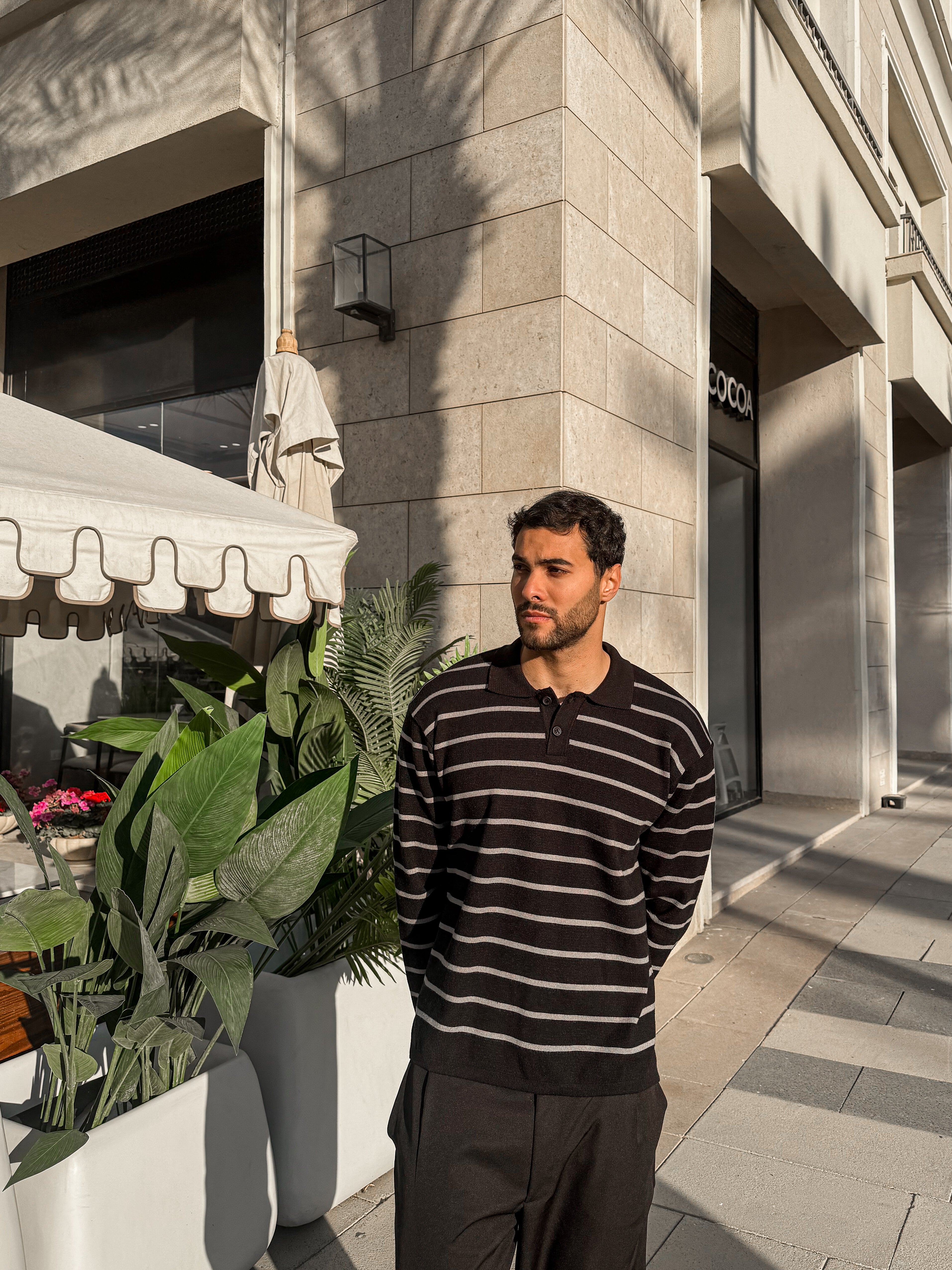 STRIPED POLO KNIT