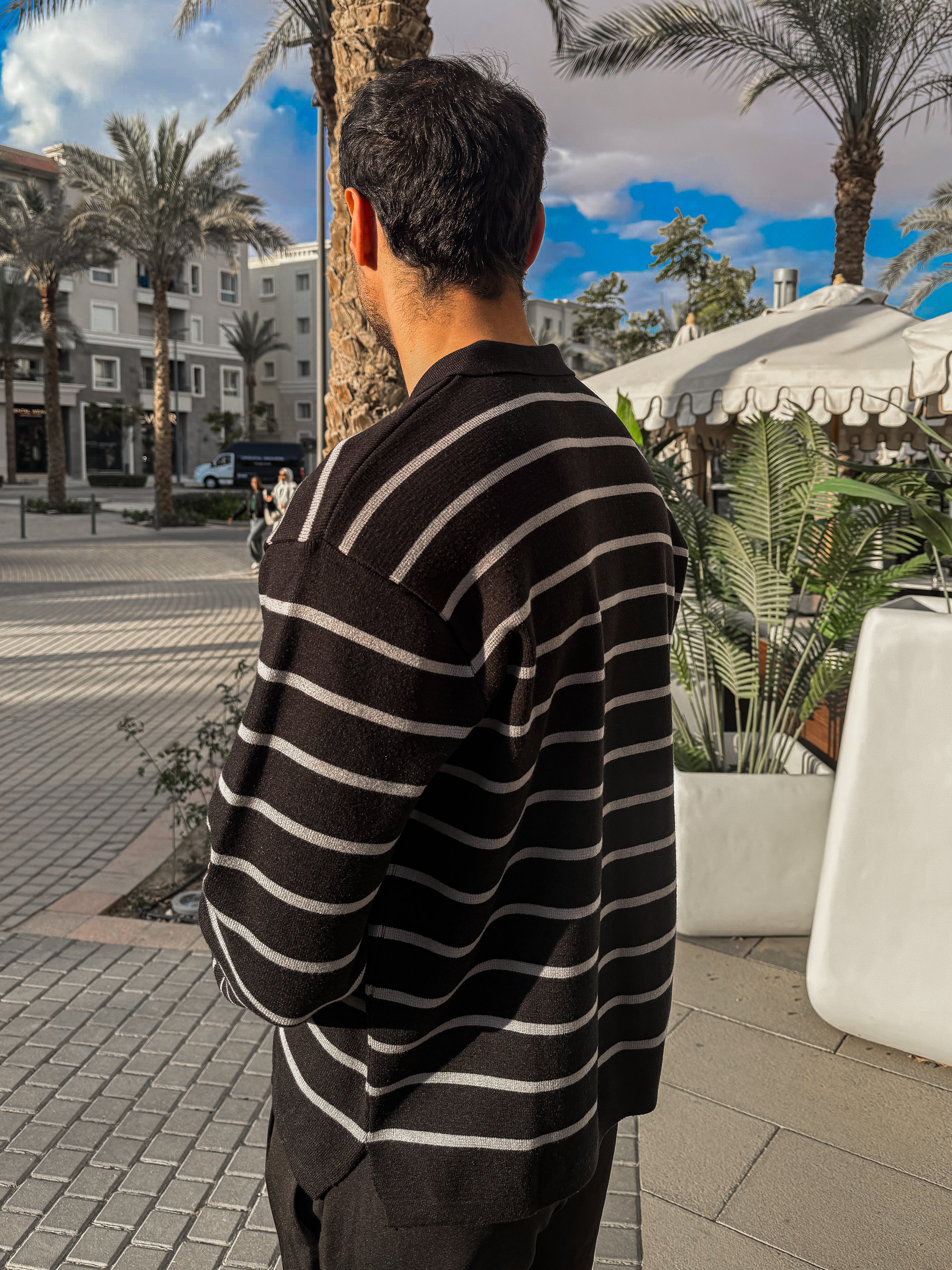 STRIPED POLO KNIT