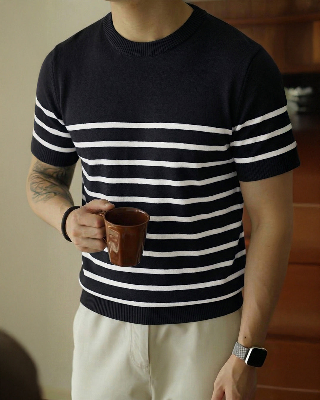 STRIPED KNIT TSHIRT