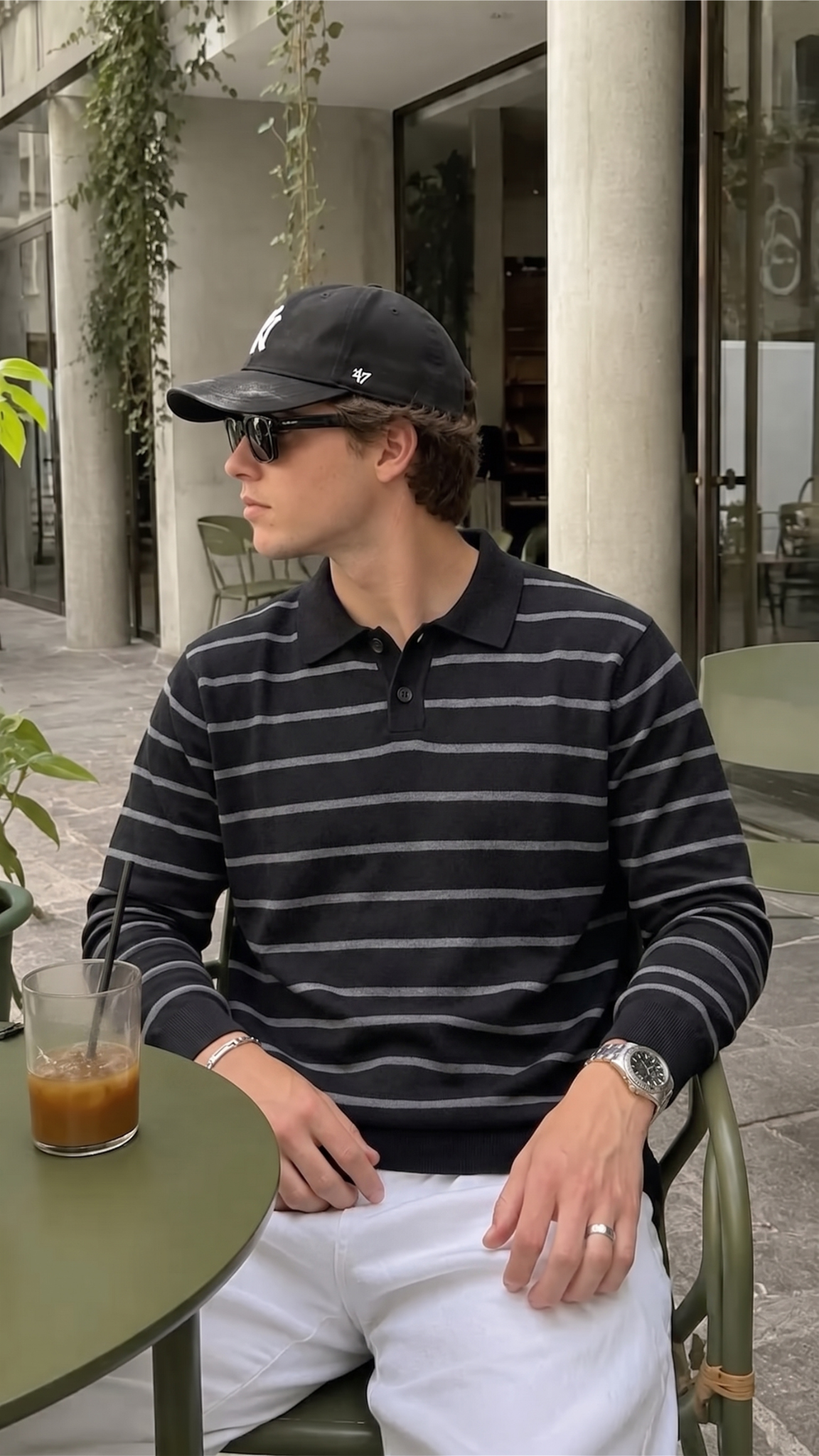 STRIPED POLO KNIT