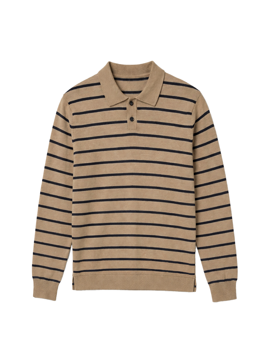 STRIPED POLO KNIT