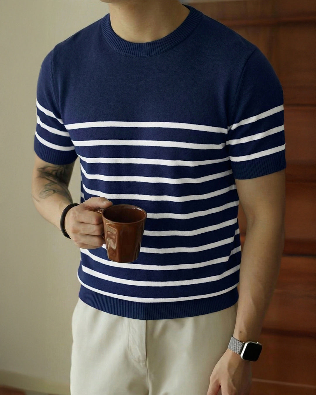 STRIPED KNIT TSHIRT
