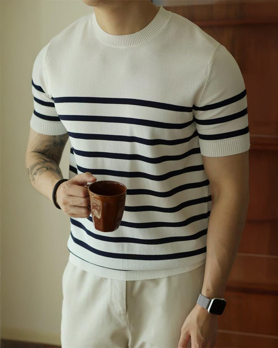 STRIPED KNIT TSHIRT